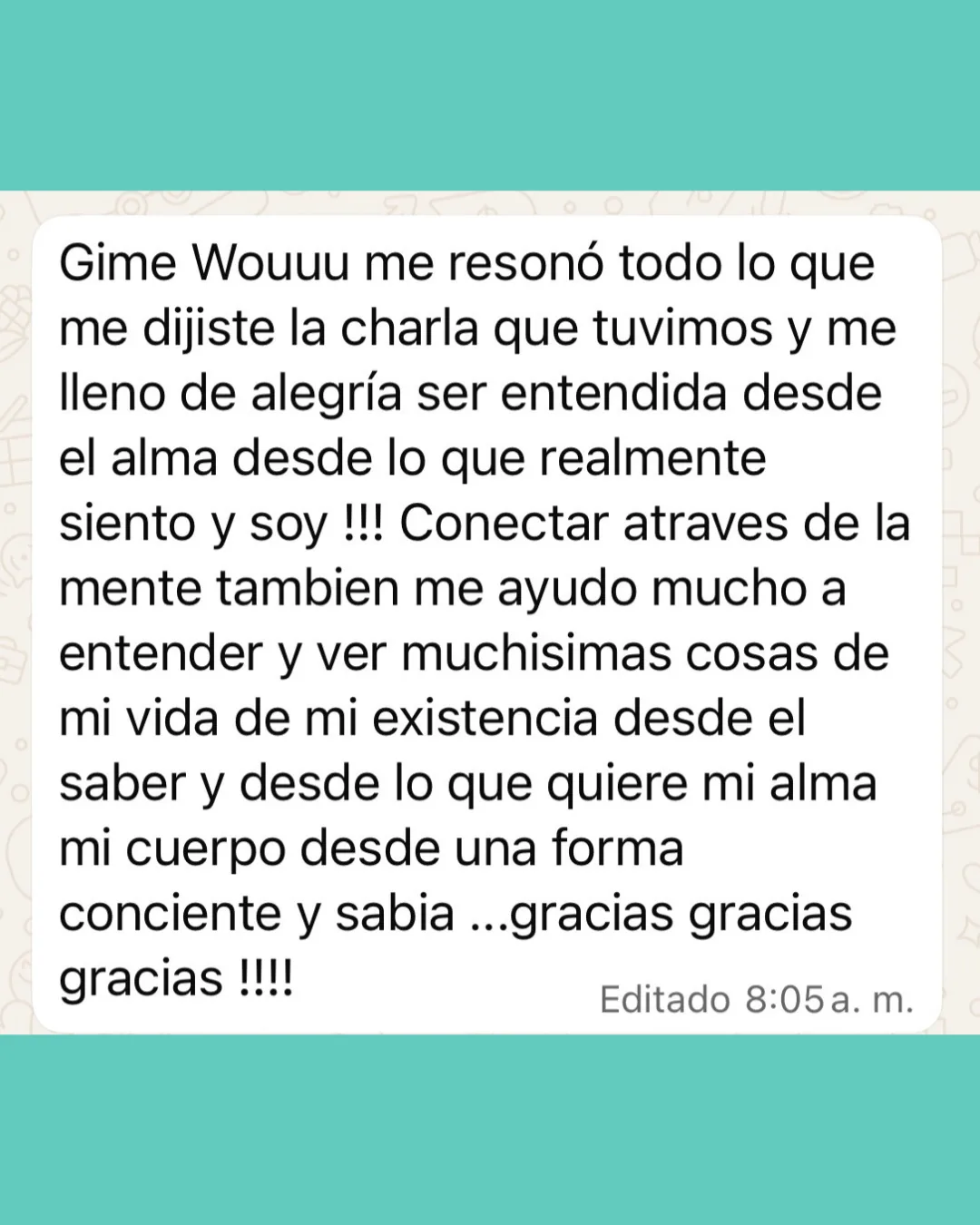 Testimonio Sesión Personalizada